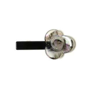 Pearlescent Grey 3D Sculpted Rose Acetate Hair Clips