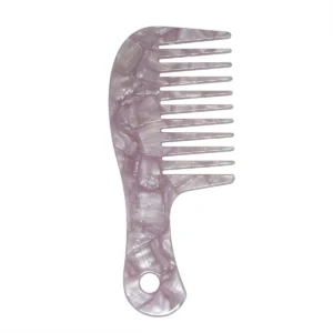 Pearlescent Lilac Wide Tooth Acetate Hair Comb, 16x7cm