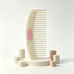 Pearlescent White Wide-Tooth Acetate Hair Comb, 14x6.5cm