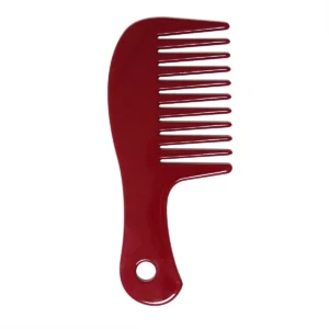 Solid Crimson Red Wide Tooth Acetate Hair Comb, 16x7cm