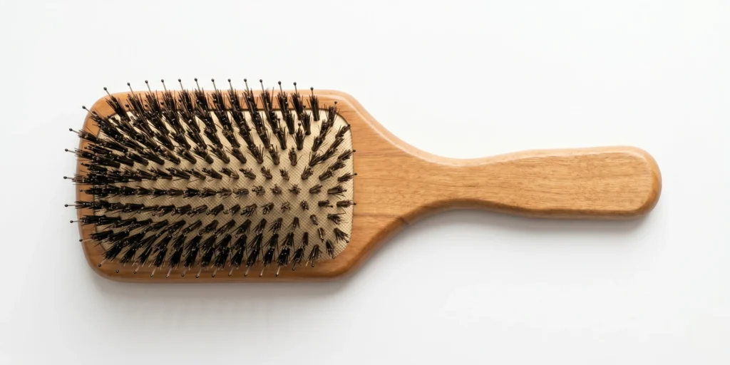 Hair brush production sample shown as golden standard reference for custom manufacturing quality control
