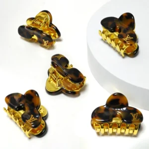 Classic Tortoiseshell Acetate & Gold Alloy Mini Hair Claw