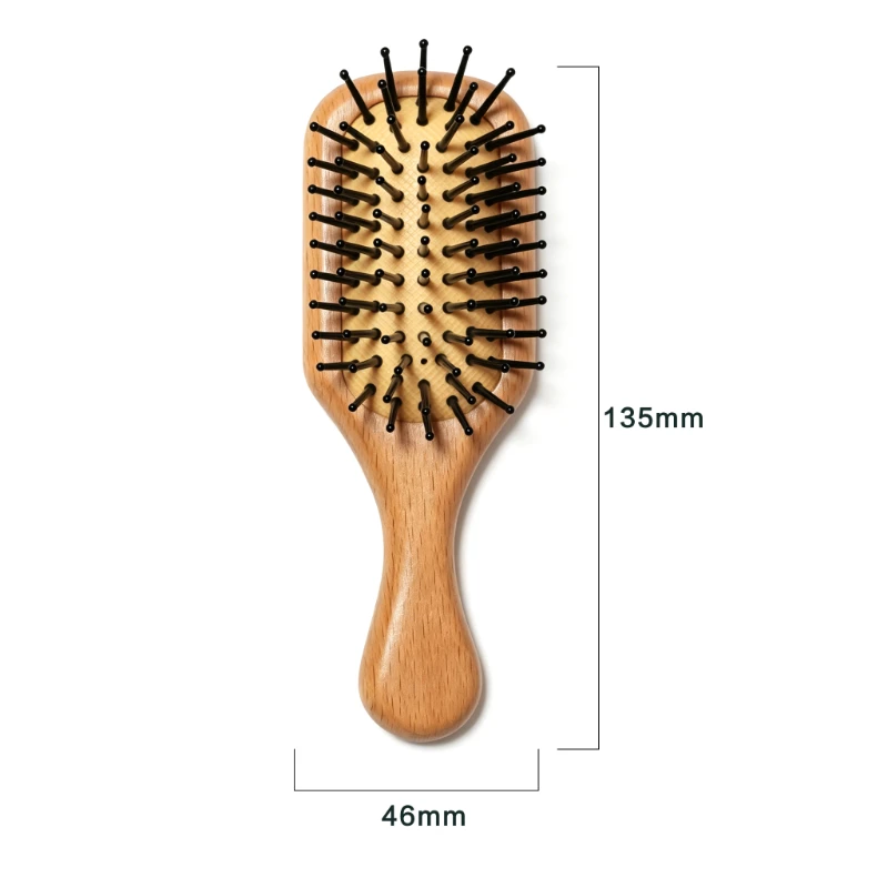 Natural Beech Wood Scalp Massage Paddle Hair Brush, 240x80mm - Image 4