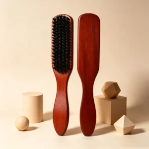 Rich Mahogany Slim Wooden Flat Hair Brush, 210x32mm