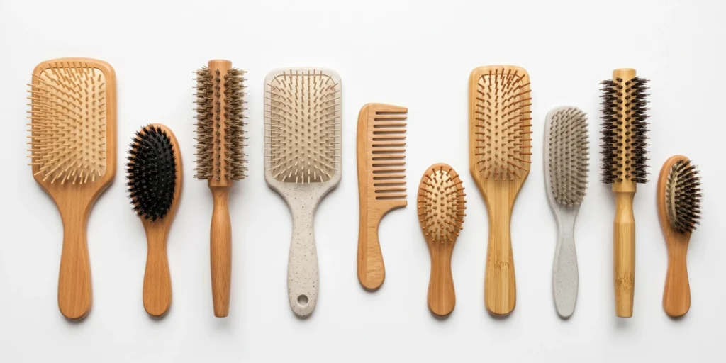 Hair brush products with certification documentation representing BSCI FSC GRS and REACH compliance for B2B sourcing guide
