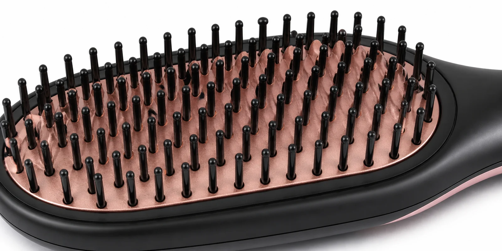 Ceramic and tourmaline coated straightener brush plate showing heat distribution material specification