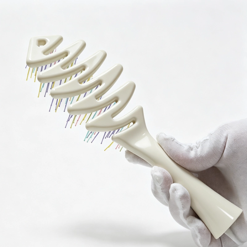 Ivory Spiral Wave Detangling Hair Brush, 235x73mm - Image 3