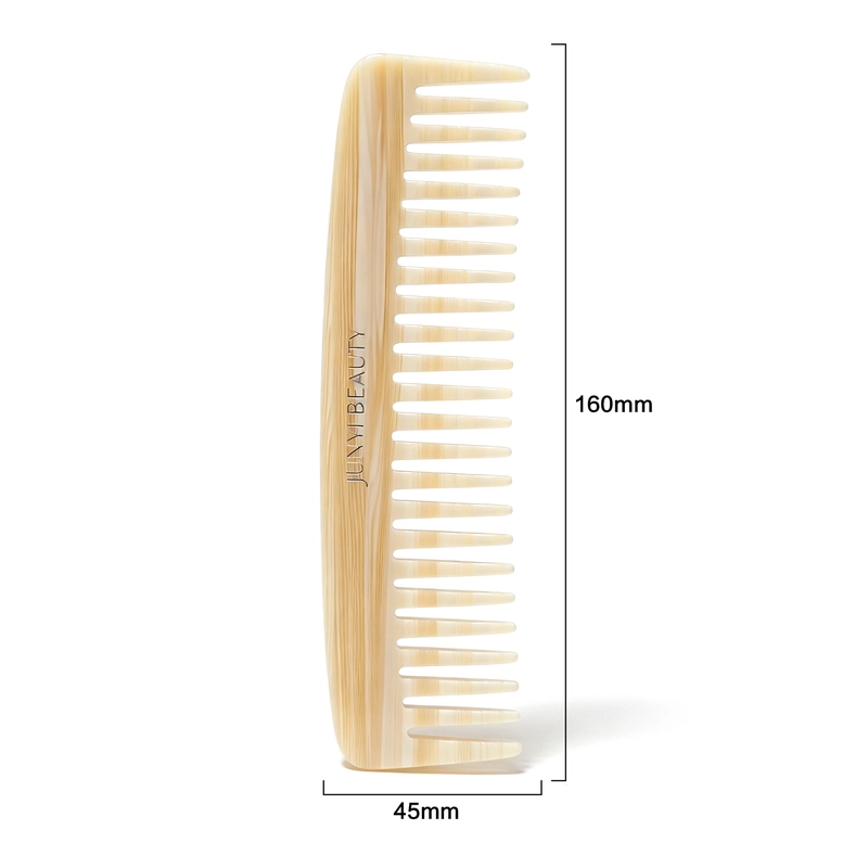 Wood-Grain Curved Wide-Tooth Hair Comb, 160x45mm - Image 2
