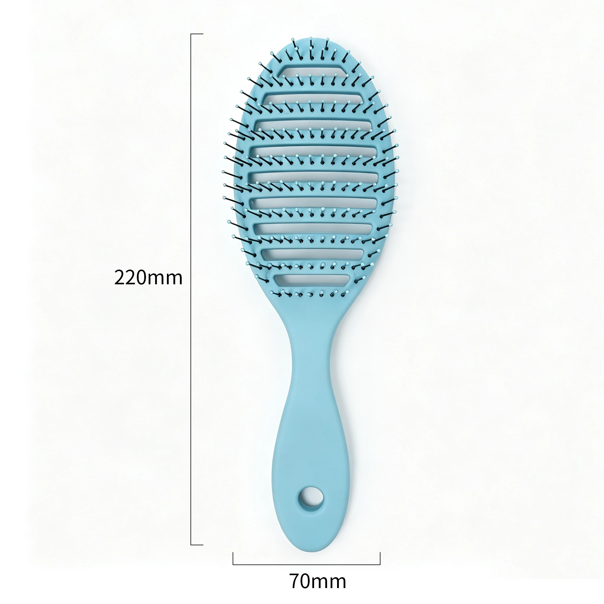 Pastel Blue Flexible Vented Detangling Hair Brush, 220x70mm - Image 4