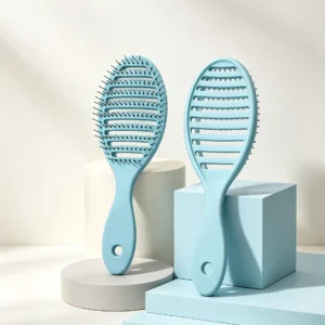 Pastel Blue Flexible Vented Detangling Hair Brush, 220x70mm