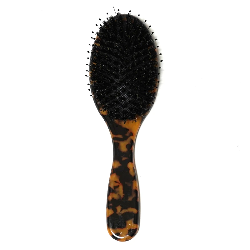 Classic Tortoiseshell Acetate Oval Cushion Hairbrush, 210x65mm - view 2
