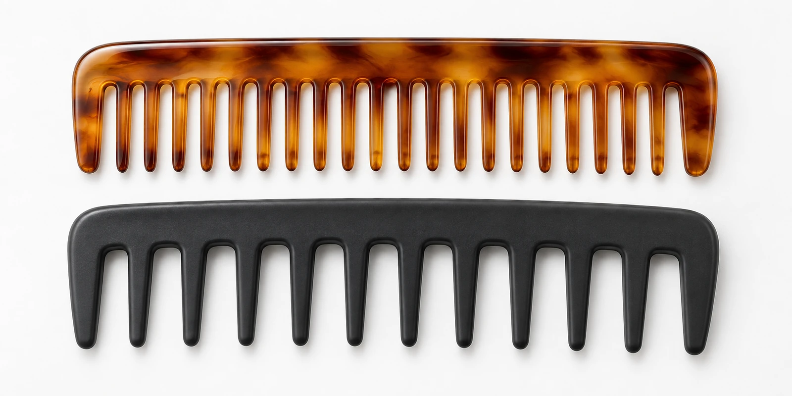 Curl defining comb medium tooth spacing compared to standard wide-tooth detangling comb