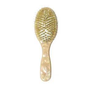 Pearlescent Cream Acetate Oval Cushion Hairbrush