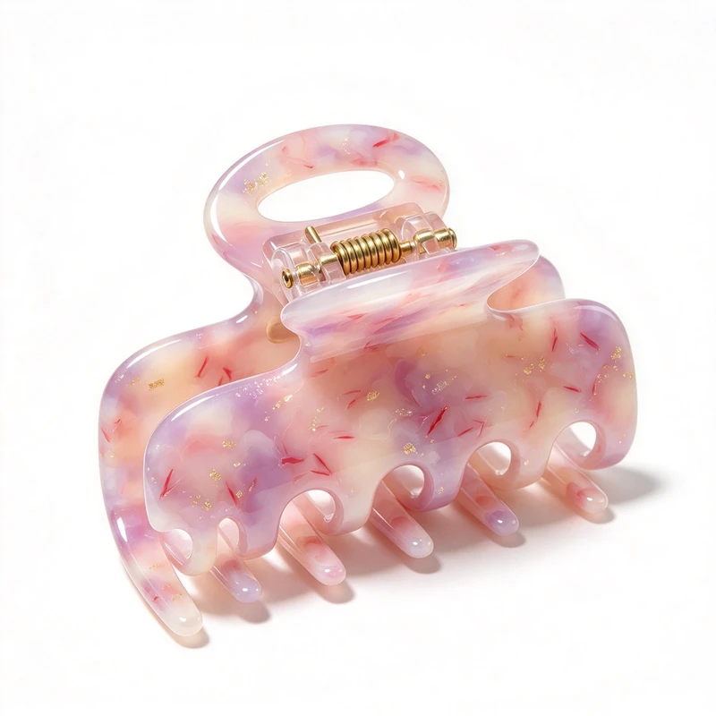 Pink Confetti Acetate Detangling Brush & Hair Claw Set - view 3