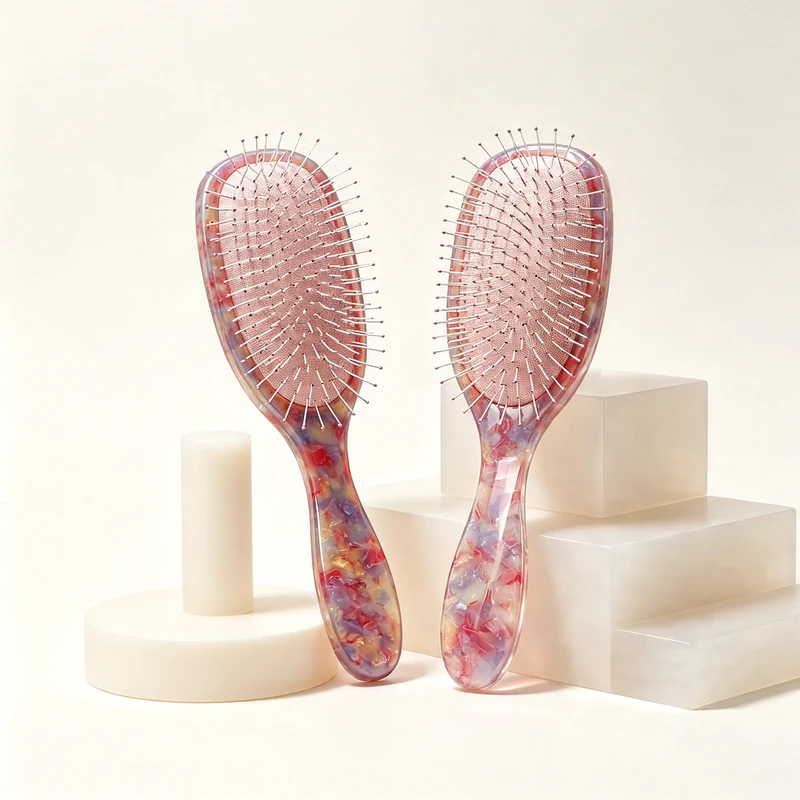 Pink Confetti Acetate Detangling Brush & Hair Claw Set - view 4