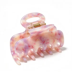 Pink Confetti Acetate Wavy Hair Claw, 110x50mm