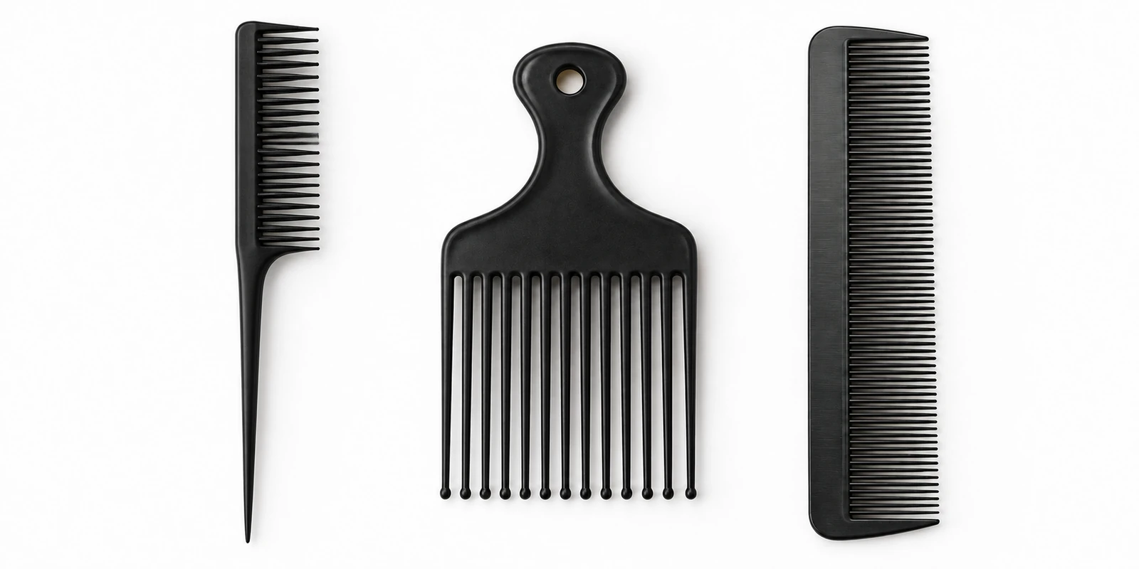 Specialist comb set additions including teasing comb afro pick and barber fade comb for professional sets