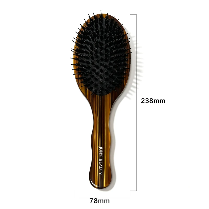 Amber Striped Acetate Oval Cushion Hair Brush, 238x78mm - view 2